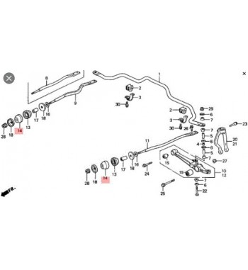 Buje Barra Tensora Parte Trasera ACCORD 1990 1997 PRELUDE 1992 1996