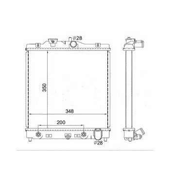 Radiador CIVIC 1992  2000 Transmision AUTOMATICA