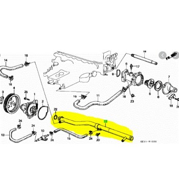 Tubo Agua Calefaccion ACCORD 1986 1989 A20