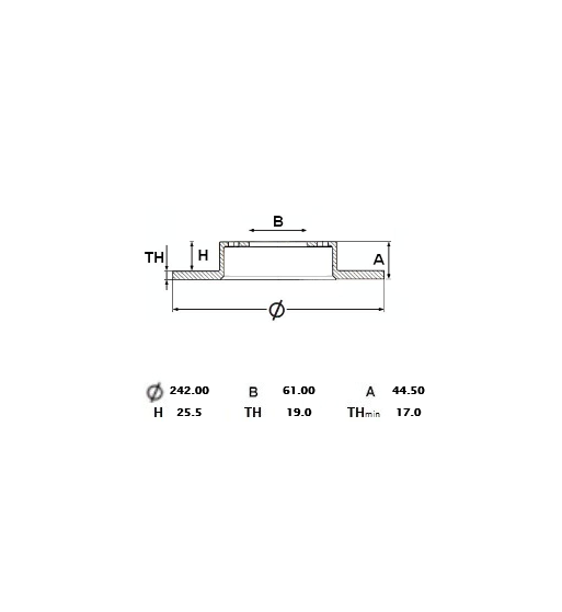 Disco Freno Delantero Ventilado CIVIC 1988 1991 242mm