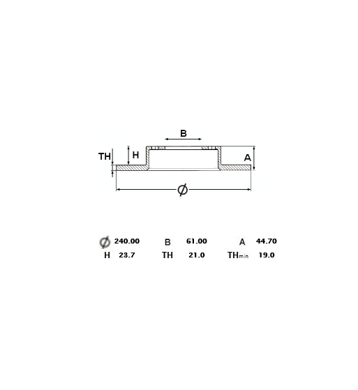 Disco Freno Delantero Ventilado CIVIC 1992 1995 LSI  FIT 2008 2014 240MM