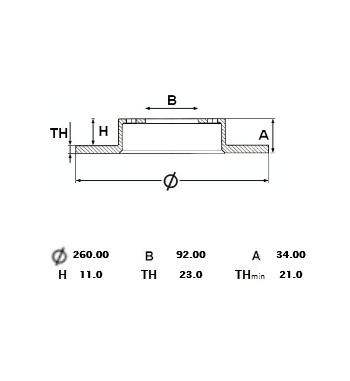 Disco Freno Delantero Ventilado ACCORD 1990 1997 260MM