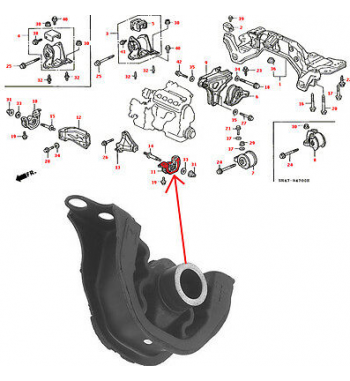 Soporte Lateral Izquierdo HONDA  CIVIC 1992  2000  CRV 1997  2001 INTEGRA 1994 1997